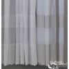 Kép 5/5 - Padova 210cm - fehér alapon bézsesen hímzett bordűrös fényáteresztő függöny
