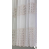 Kép 2/5 - Padova 210cm - fehér alapon bézsesen hímzett bordűrös fényáteresztő függöny