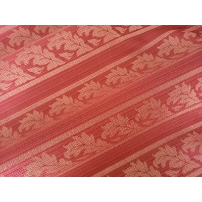 ATLASZ BORDÓ LEVÉL 280cm - csíkos és levél mintás brokát sötétítő függöny anyag