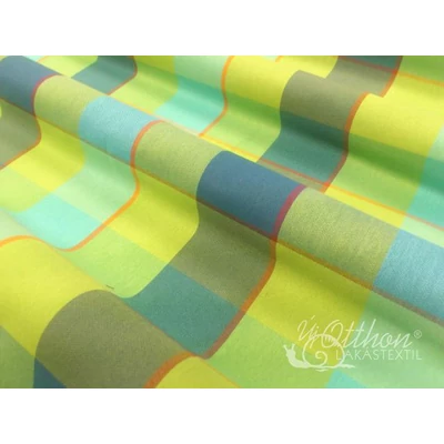 DITROIT türkiz - nagy kockás sötétítő függöny anyag