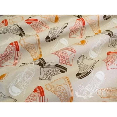 DORKO - narancs és barna cipő mintás nyomott dekorvászon