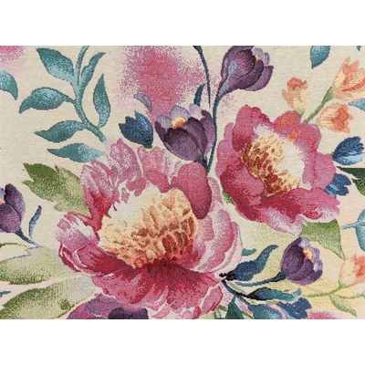 Flower - világos alapon virágmintás bútorvászon