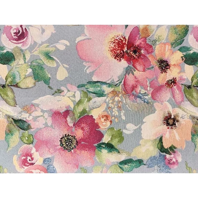 Flower - szürke alapon virágmintás bútorvászon