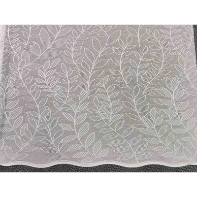 220cm ekrü levél mintás bordűrös jacquard