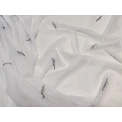 295cm magas szürke leveles voile fényáteresztő függöny