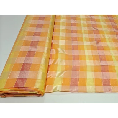 Narancs kockás voile 145cm széles