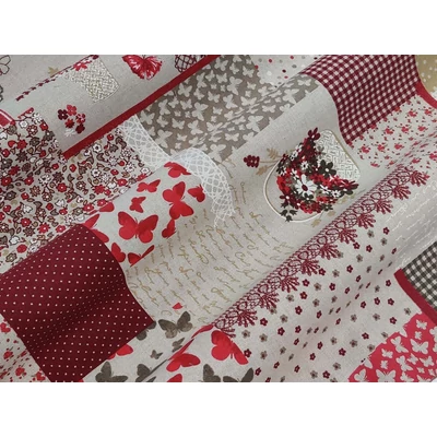 Dolce - piros fehér mintás dekorvászon