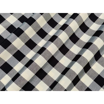 Ingala fekete 4x5cm kockás dekorvászon 