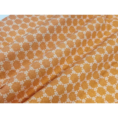 Linda - narancs fehér mintás dekorvászon