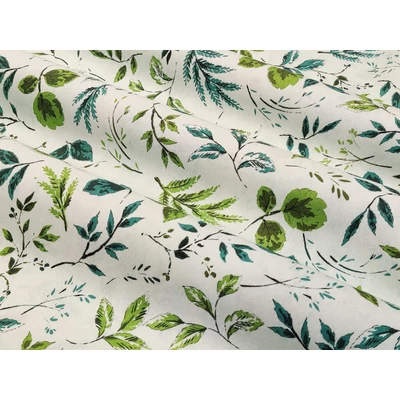 Zöld leveles dekorvászon loneta