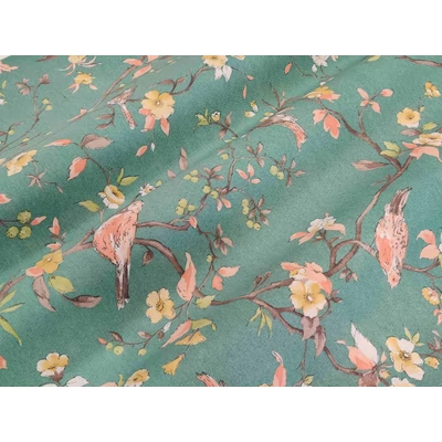 Türkiz alapon kismadaras dekorvászon