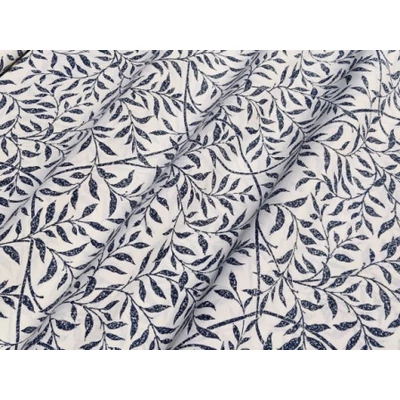 Világos alapon sötétkék indamintás dekorvászon