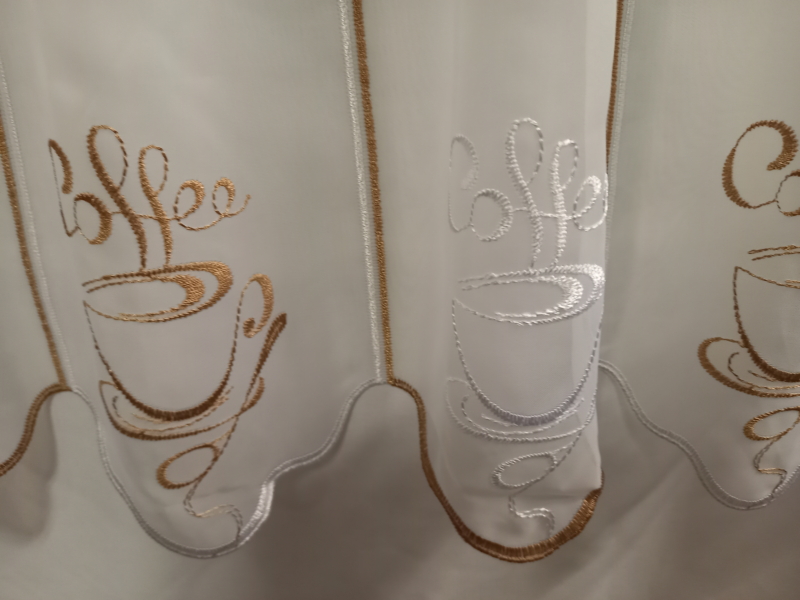 Café - Kávéscsésze mintás 45cm vitrázs függöny