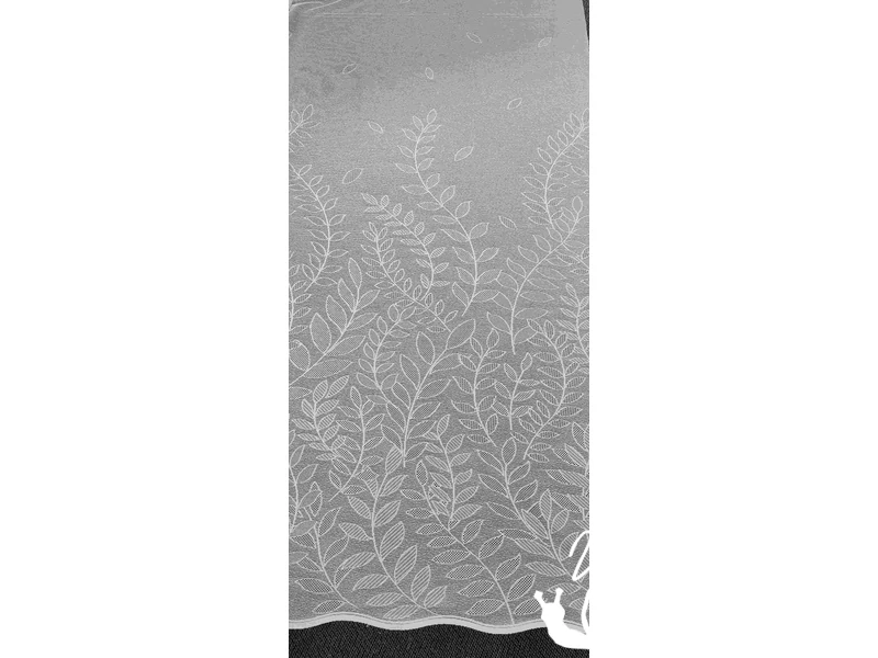 220cm ekrü levél mintás bordűrös jacquard