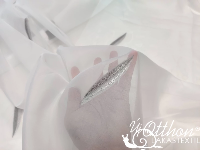 D1518 - 295cm magas szürke leveles voile