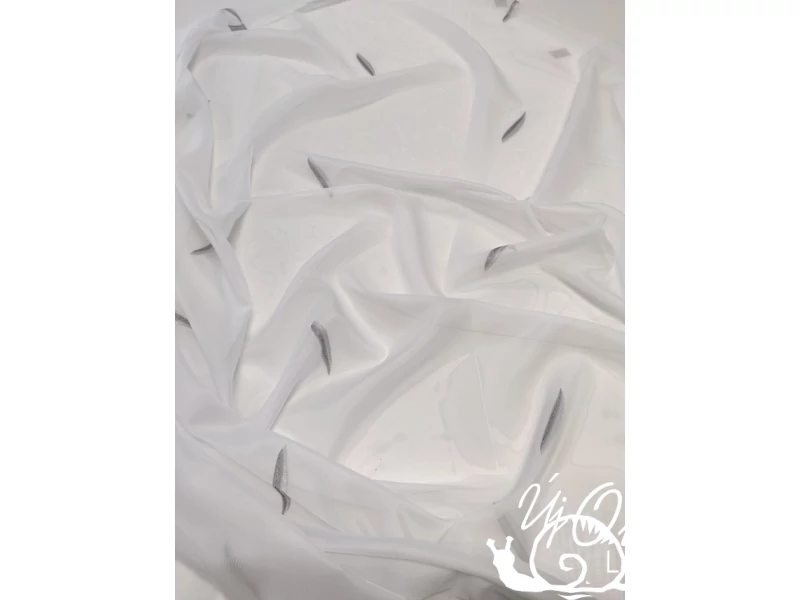 D1518 - 295cm magas szürke leveles voile