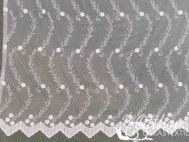 Fehér indás tüll organza