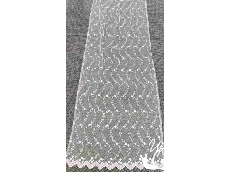 Fehér indás tüll organza