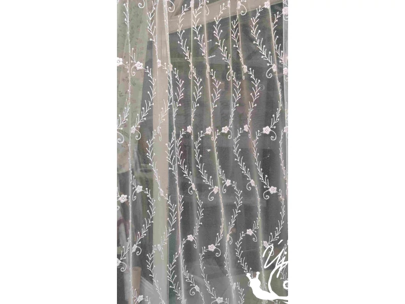 Fehér indás tüll organza