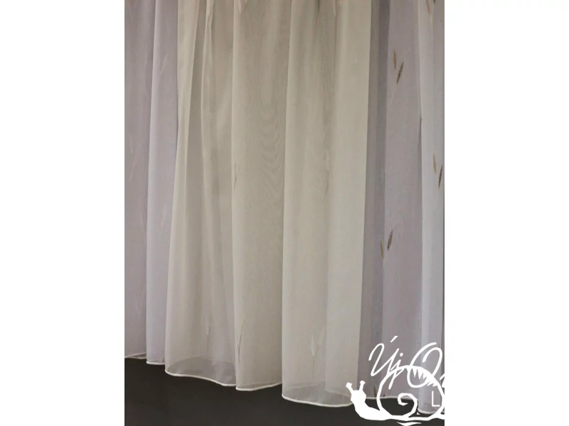 Drezda Ekrü hímzett - 220cm - fényáteresztő