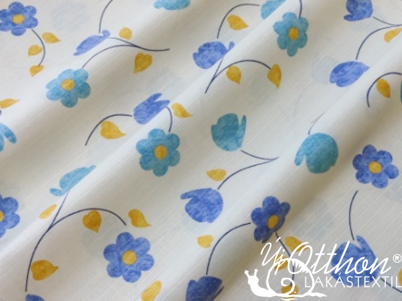 Gelo Beatrix világos alapon kék sárga virágos nyomott dekor
