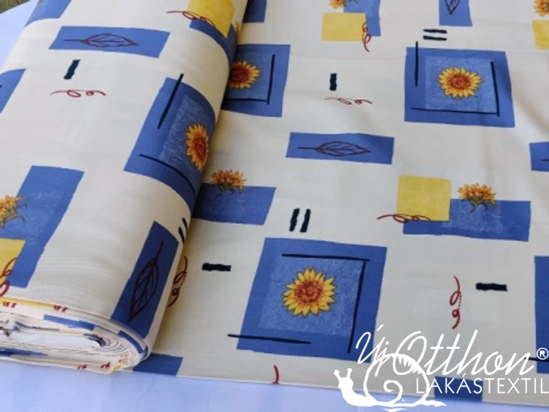 Girasol - kék sárga napraforgós nyomott dekor